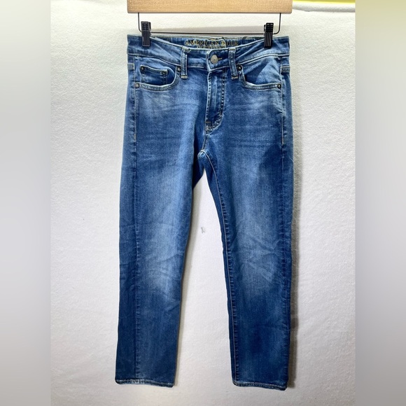 American Eagle Original Straight Extreme Flex Jeans Mens 26/30 Blue Denim 2296 - Picture 1 of 11